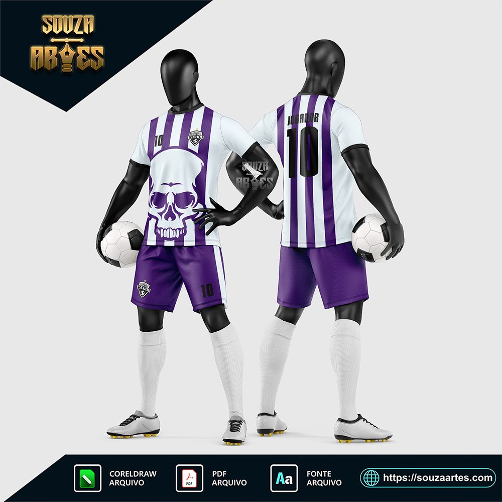 Arte Vetor Estampa Uniforme de Time de Futebol Amador 2026