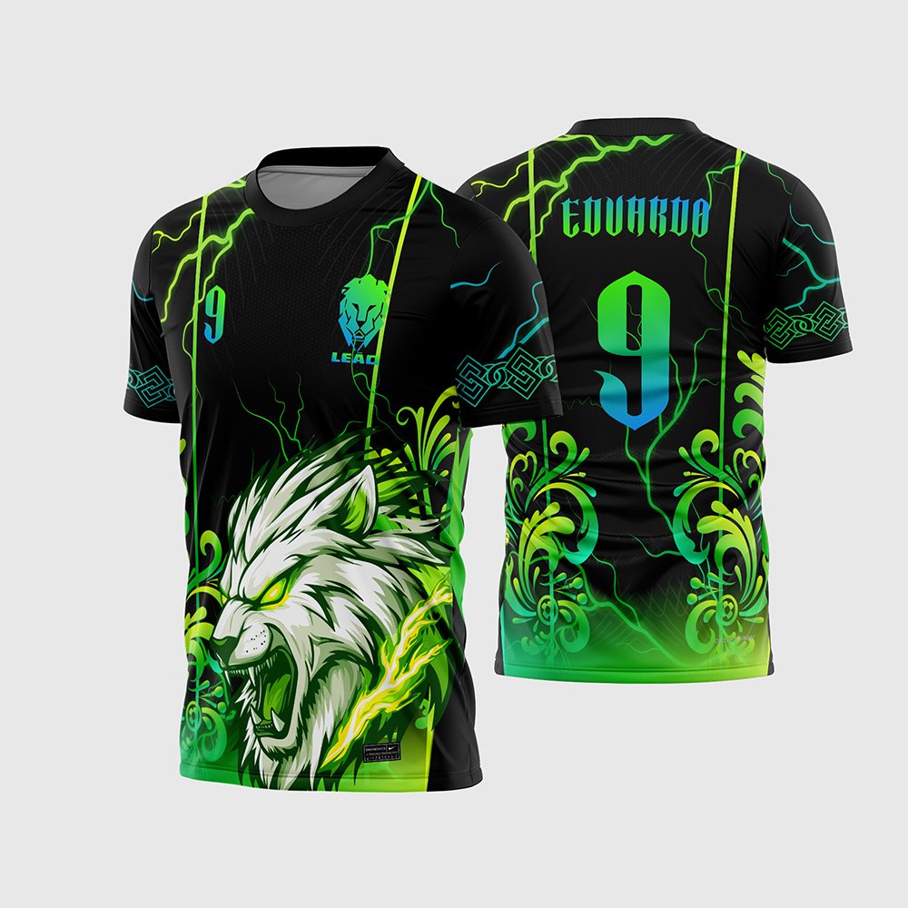 Arte Vetor Camisa Interclasse Leão Neon