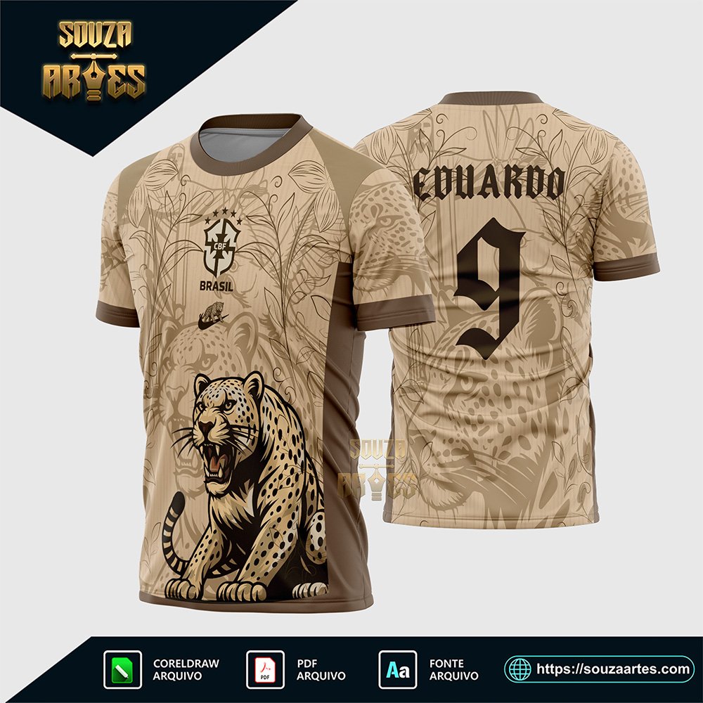 Arte Vetor Camisa Interclasse Onça Brasil