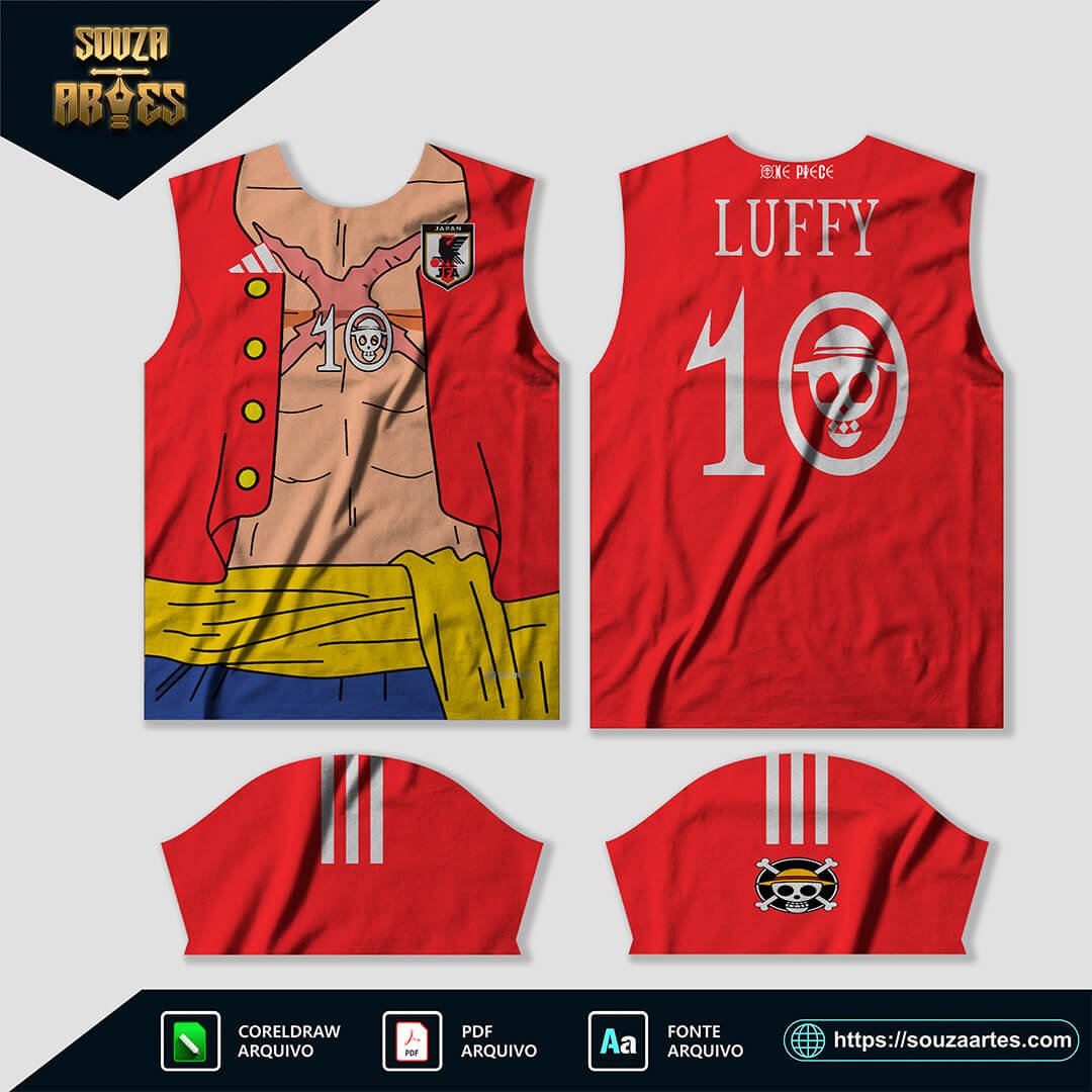Arte Vetor Camisa Japão Luffy Conceito 2024
