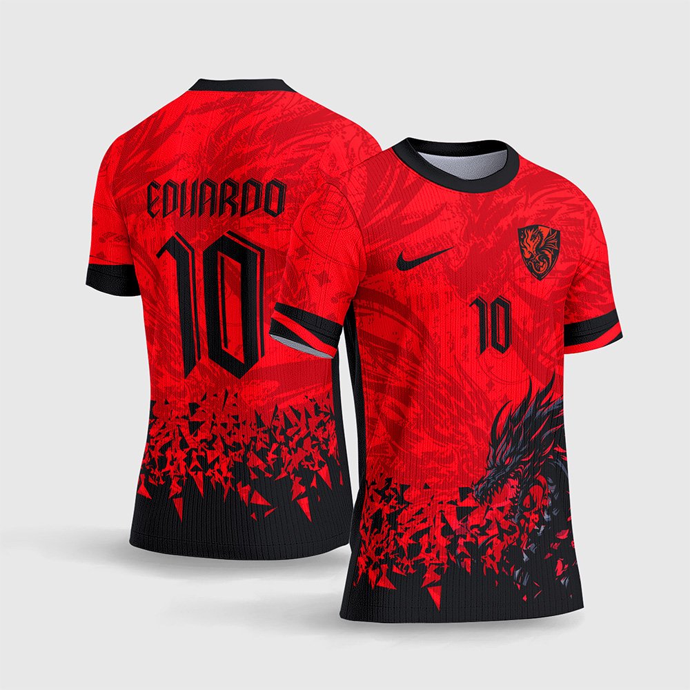 Arte Camisa Interclasse Dragão Sion - Vermelho e Preto