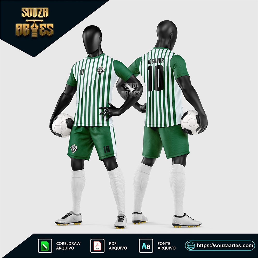 Arte Vetor Estampa Uniforme de Time de Futebol Amador 2026