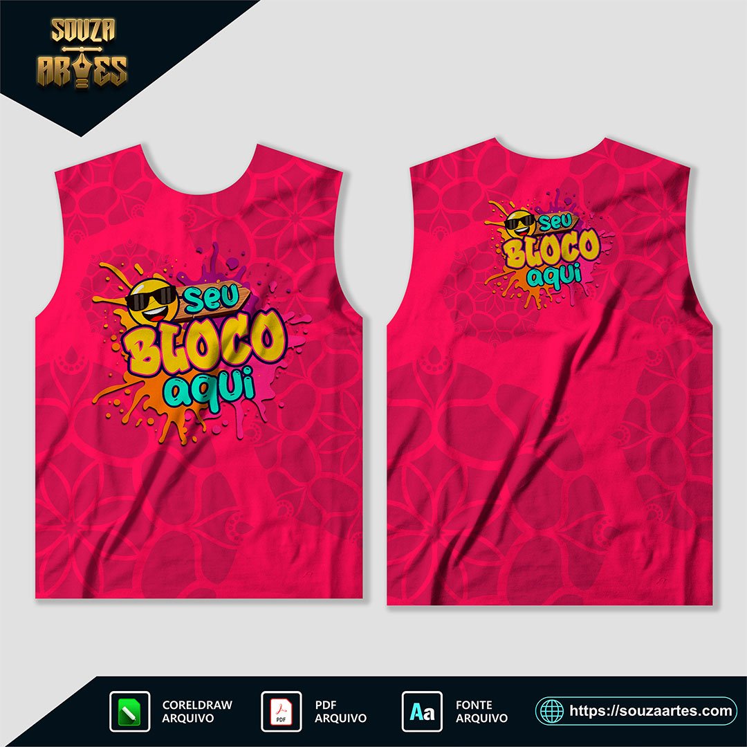 Arte Camisa Abadá Bloco Carnaval 2025 Sublimação - Modelo 04