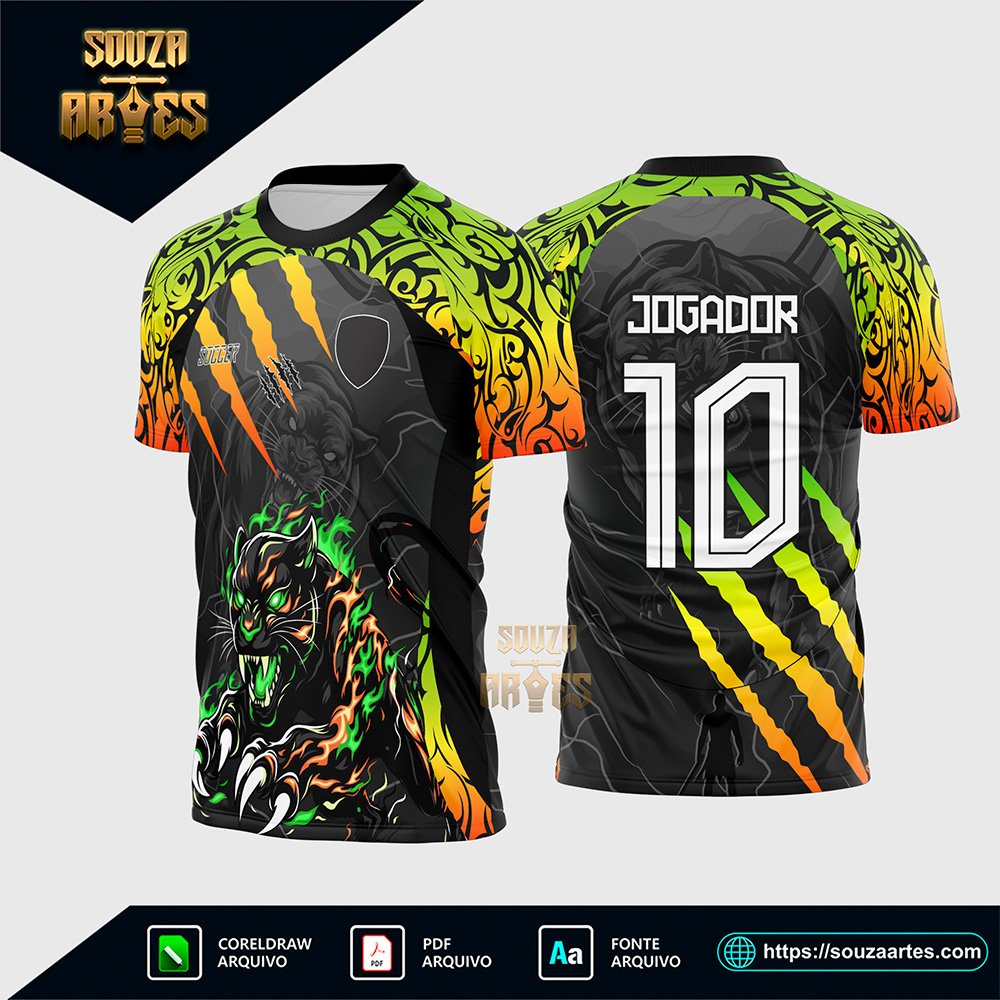 Arte Vetor Camisa Interclasse Pantera Feroz Reggae
