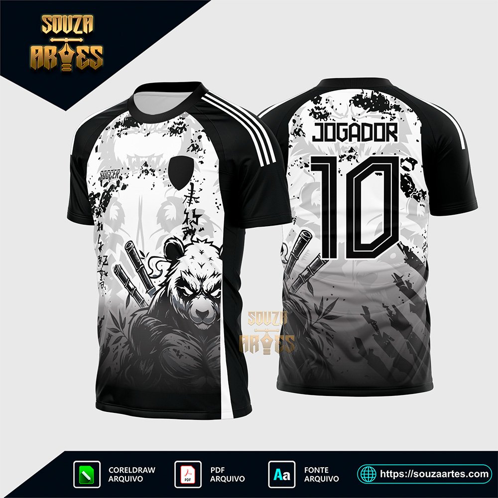 Arte Vetor Camisa Interclasse Panda Guerreiro