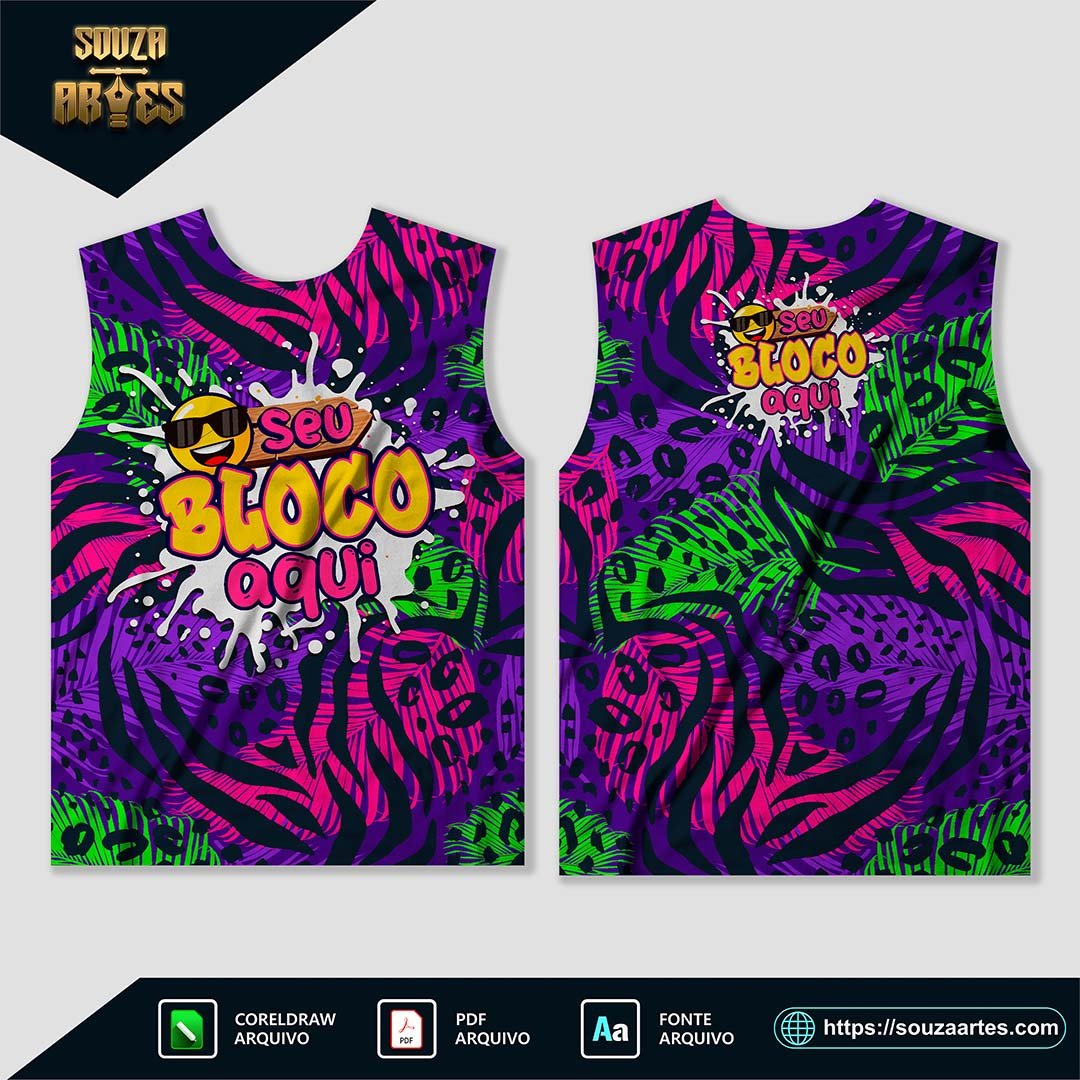 Arte Camisa Abadá Bloco Carnaval 2025 Sublimação - Modelo 03
