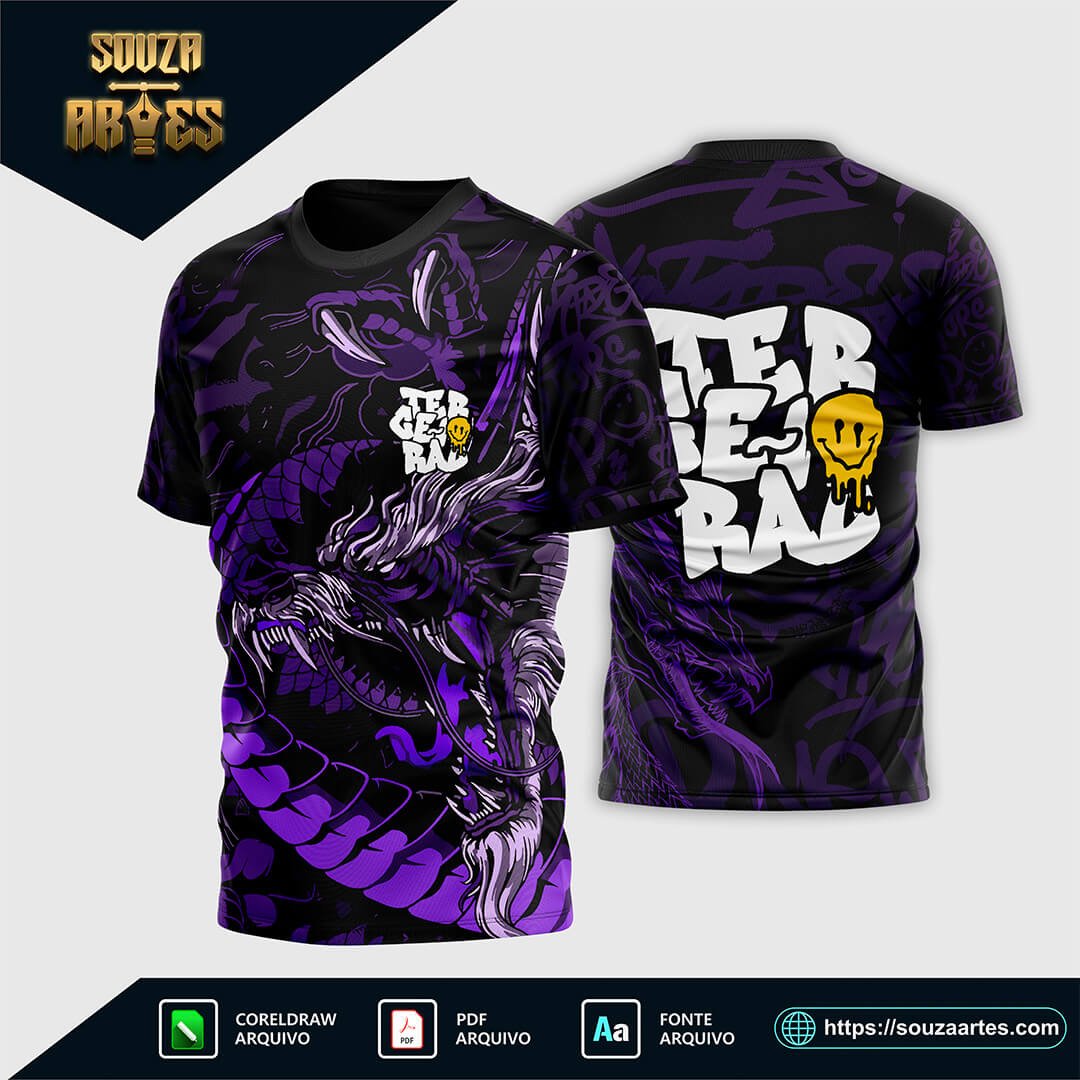 Arte Vetor Camisa Terceirão Dragão Roxo  2024 - 2025