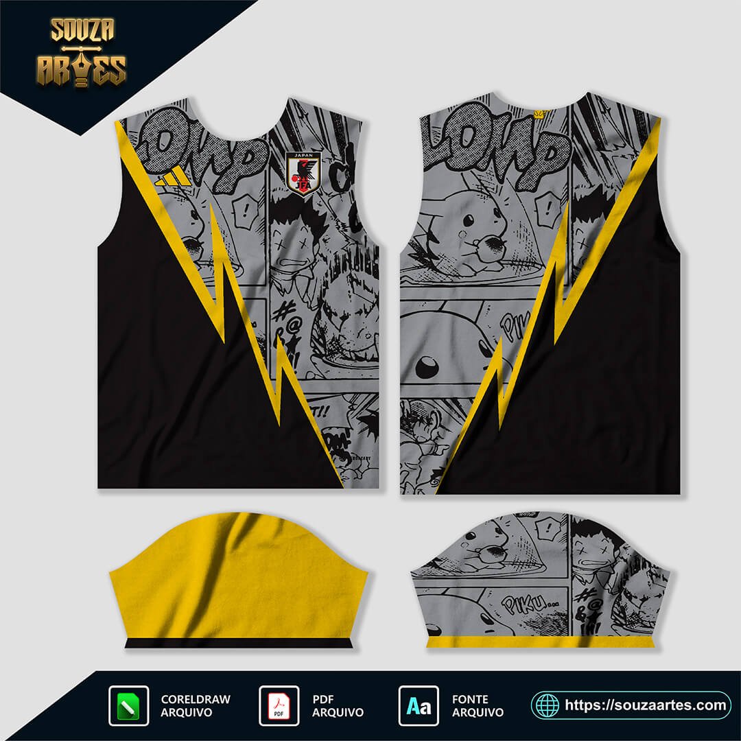 Arte Vetor Camisa Japão Conceito Pikachu 2023