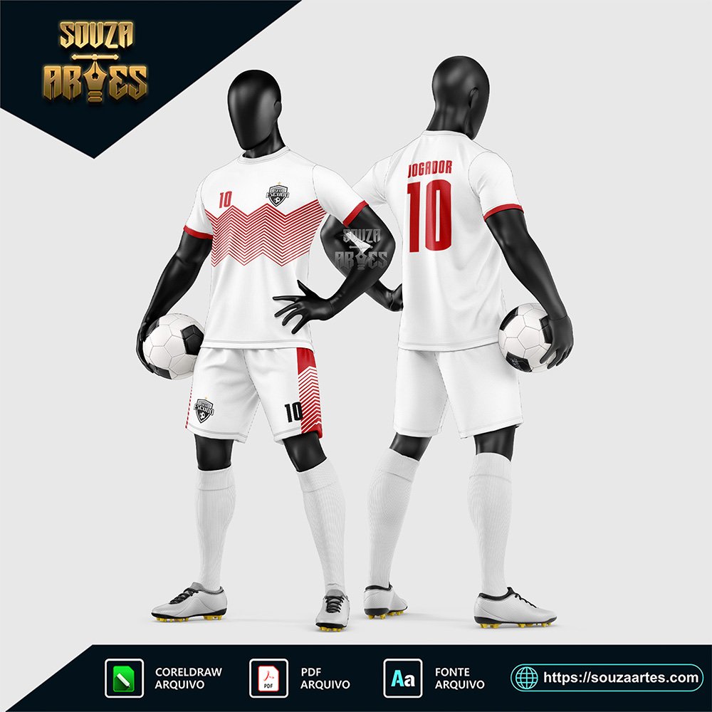 Arte Vetor Estampa Uniforme de Time de Futebol Amador 2026