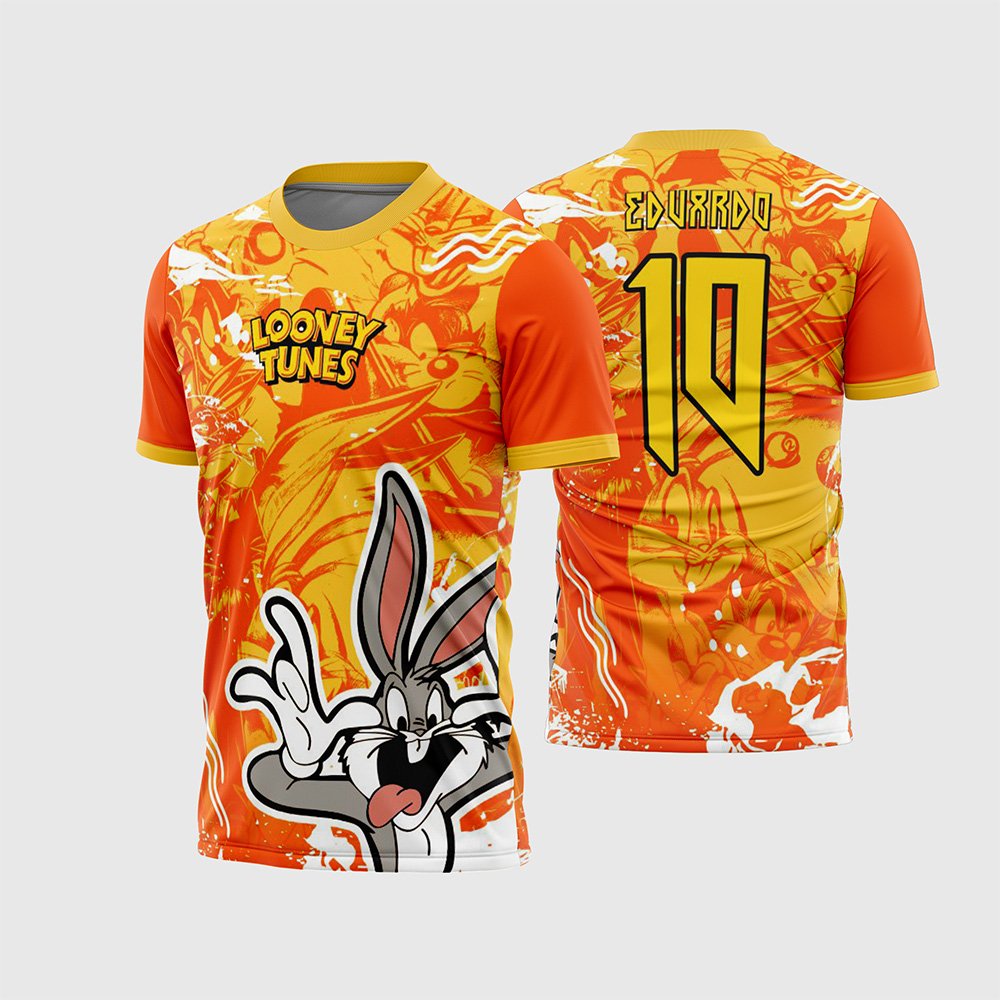 Arte Vetor Camisa Interclasse Looney Tunes Laranja  - Pernalonga