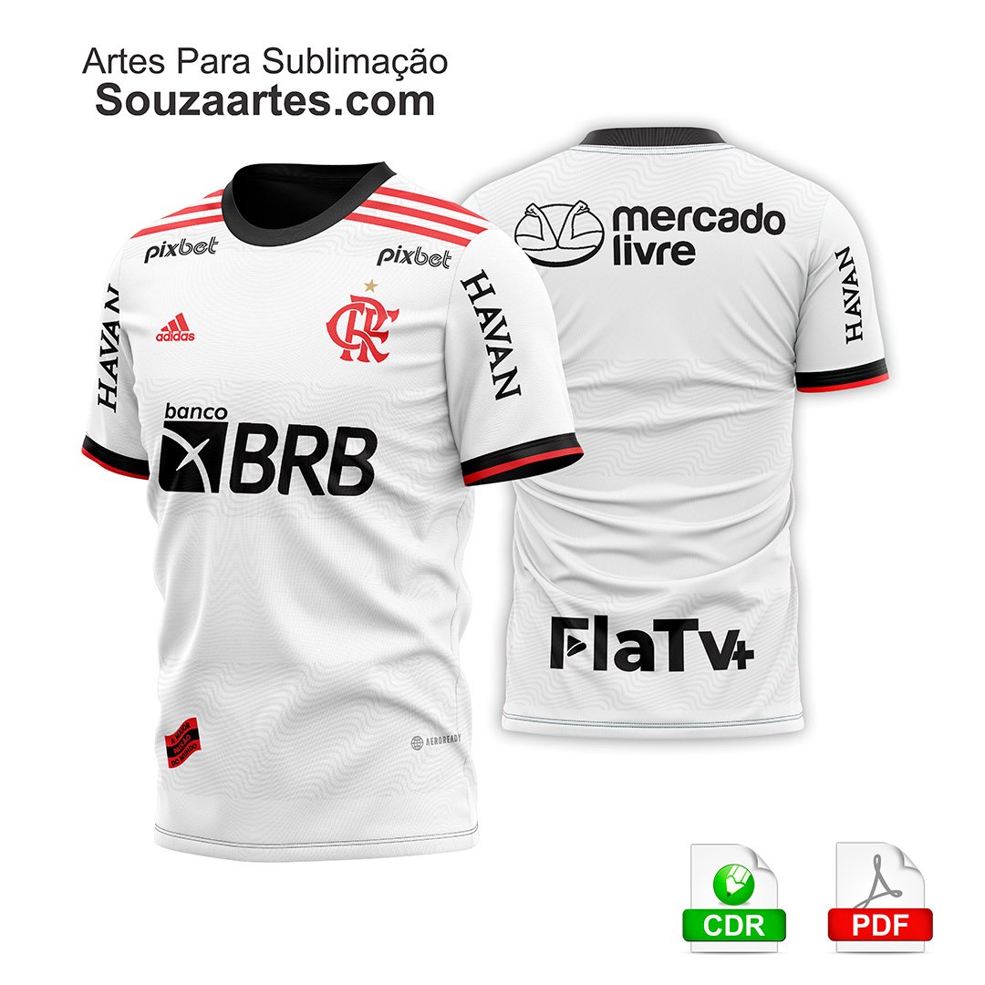 Camisa Flamengo Visita 2022-2023-Arte vetor