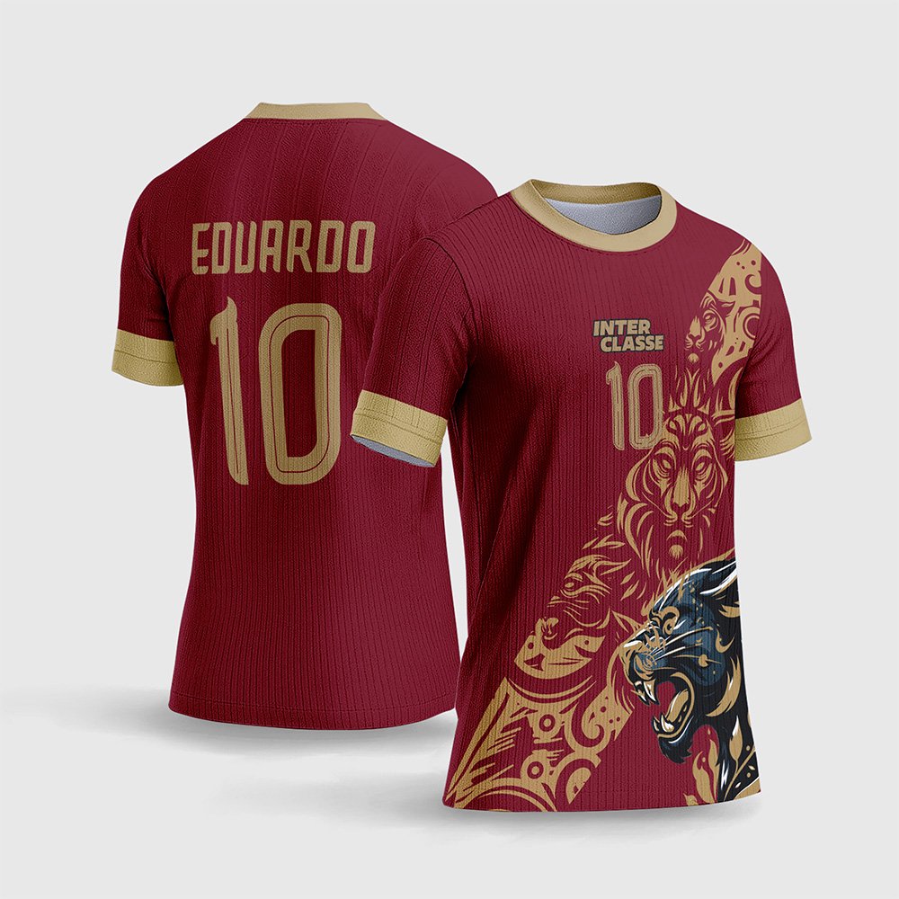 Arte Vetor Camisa Pantera Imperial Vinho