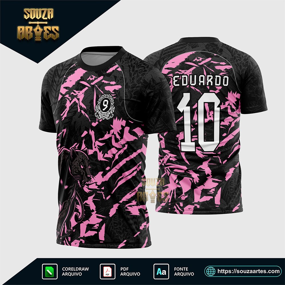 Arte Vetor Camisa InterClasse Pantera Nono Ano Modelo Rosa