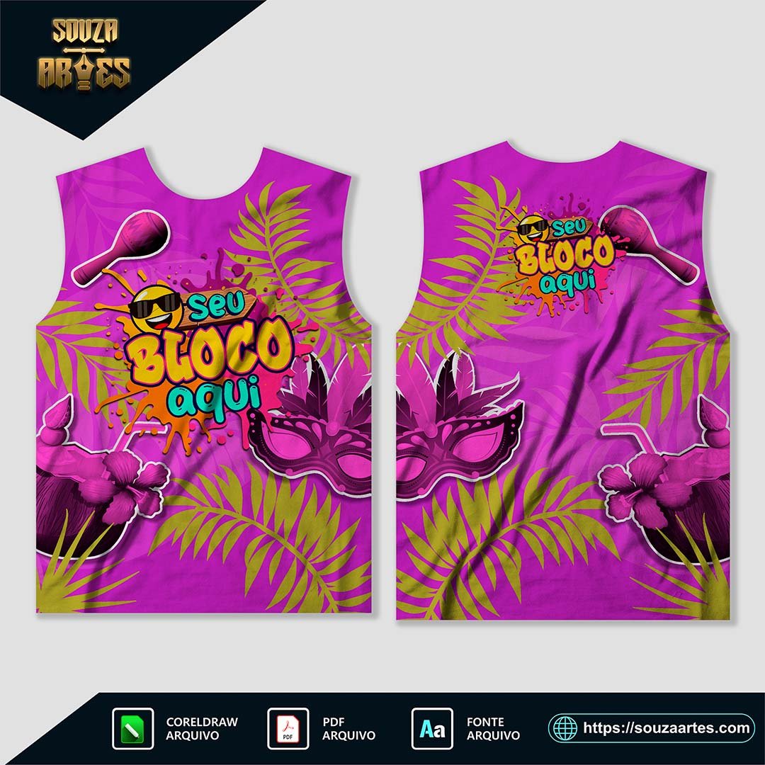 Arte Camisa Abadá Bloco Carnaval 2025 Sublimação - Modelo 02