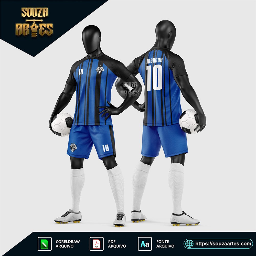 Arte Vetor Estampa Uniforme de Time de Futebol Amador 2026