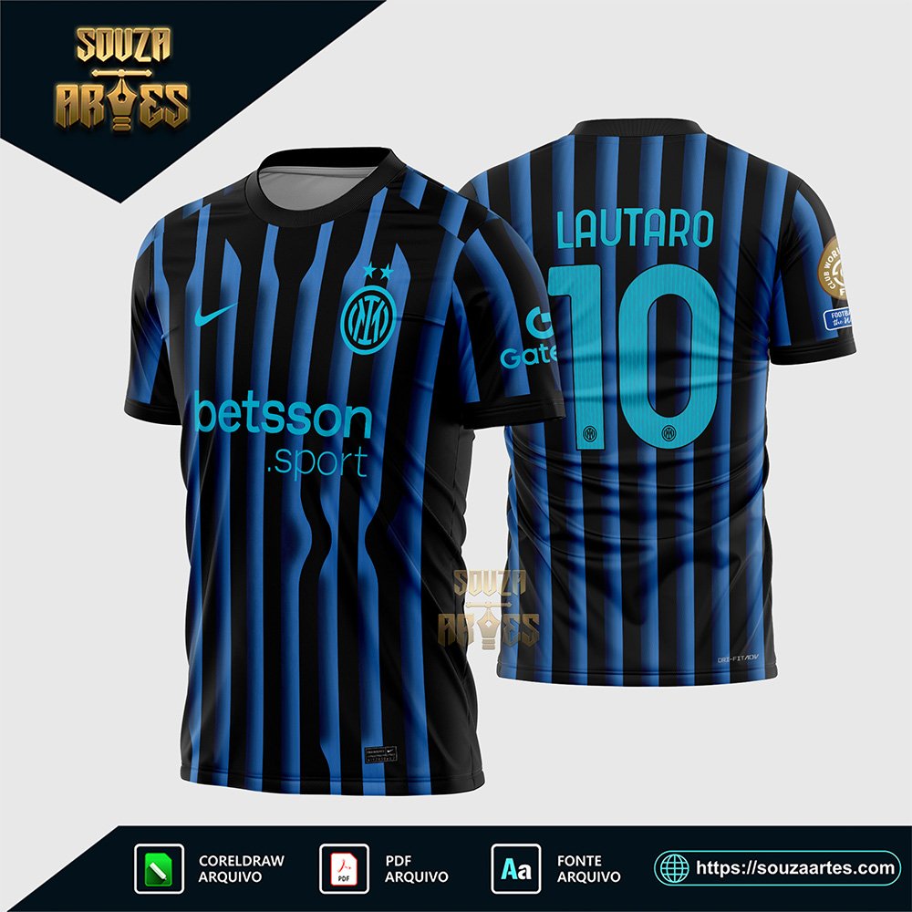 Arte Vetor Camisa Inter de Milão Titular 2025 - 2026