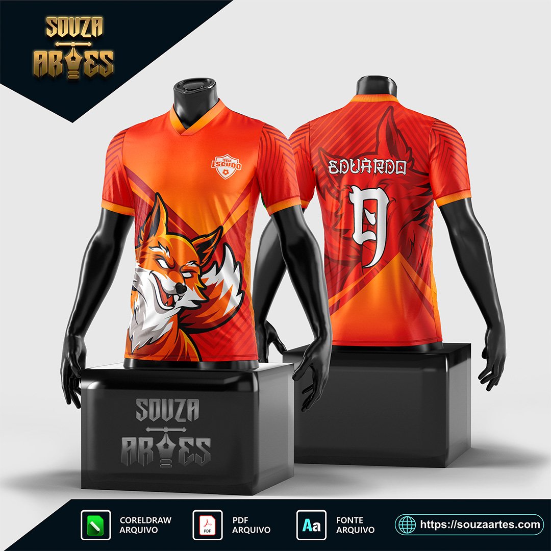 Arte Vetor Camisa InterClasse Raposa Laranja