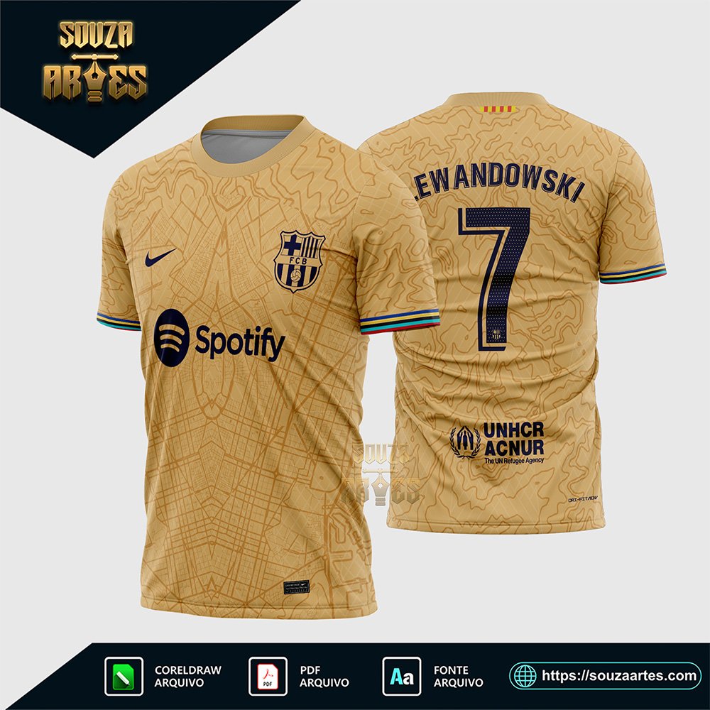 Arte Vetor Camisa Barcelona Reserva 2022 - 2023