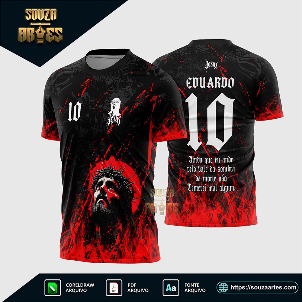 Arte Vetor Camisa Interclasse Jesus Cristo Red 2025