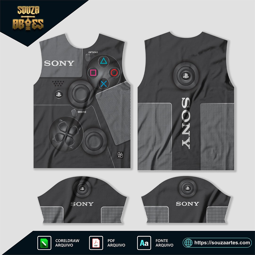 Arte Vetor Estampa Camisa Gamer - Sony
