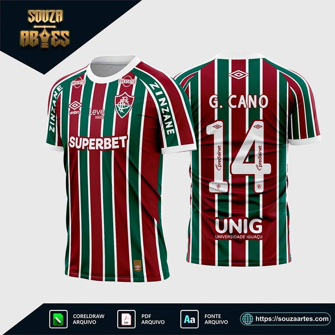 Arte Vetor Camisa Fluminense Titular 2025 2026