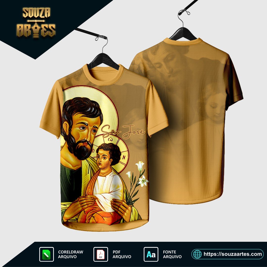 Arte Vetor Camisa Religião São José - 2025 02