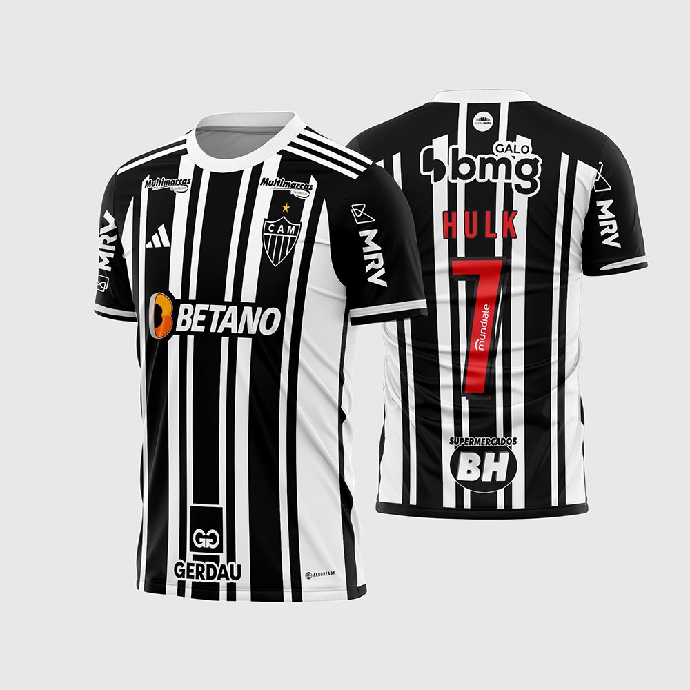 Arte Vetor Camisa Atlético Mineiro Titular 2023 - 2024