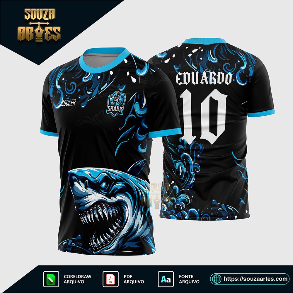 Arte Vetor Camisa InterClasse Tubarão Feroz