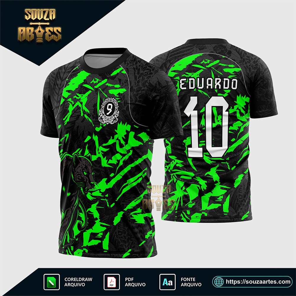 Arte Vetor Camisa InterClasse Pantera Nono Ano Modelo Verde