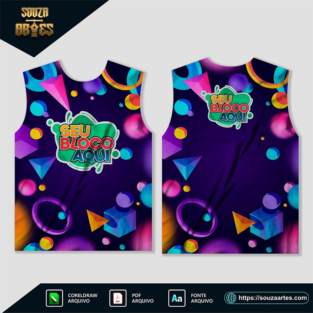 Arte Camisa Abadá Bloco Carnaval 2025 Sublimação - Modelo 07