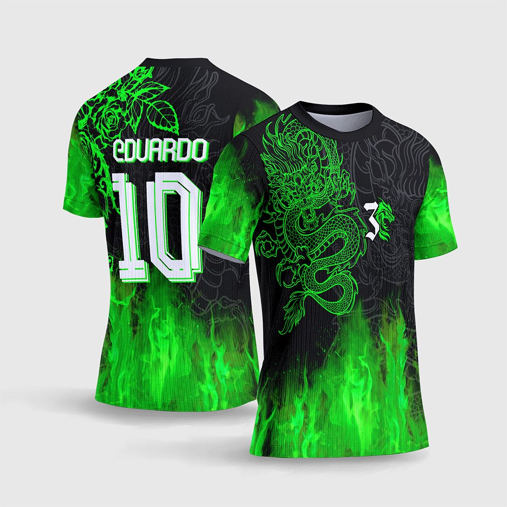 Arte Vetor Camisa InterClasse Dragão com Fogo 2026 Verde