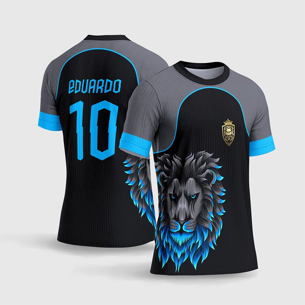 Arte Vetor Template Camisa para InterClasse Leão Sobra Azul