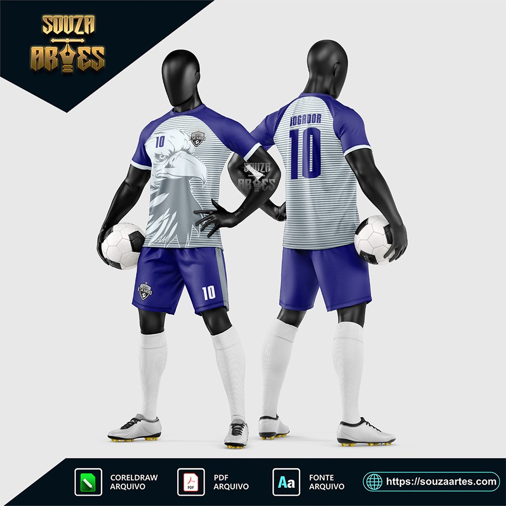 Arte Vetor Estampa Uniforme de Time de Futebol Amador 2026
