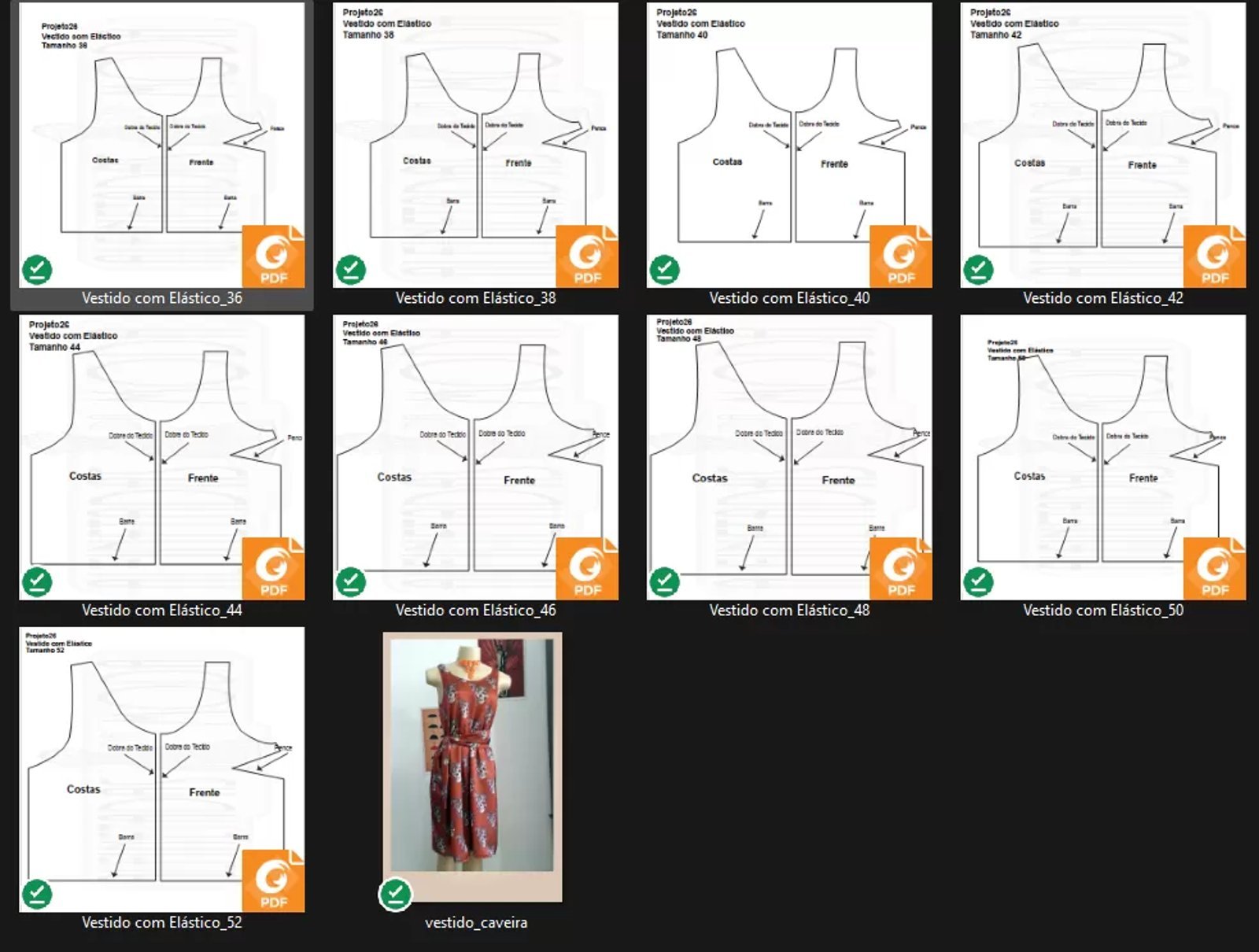 Molde de Costura Para Imprimir Camiseta - 86 - Vestido com Elástico