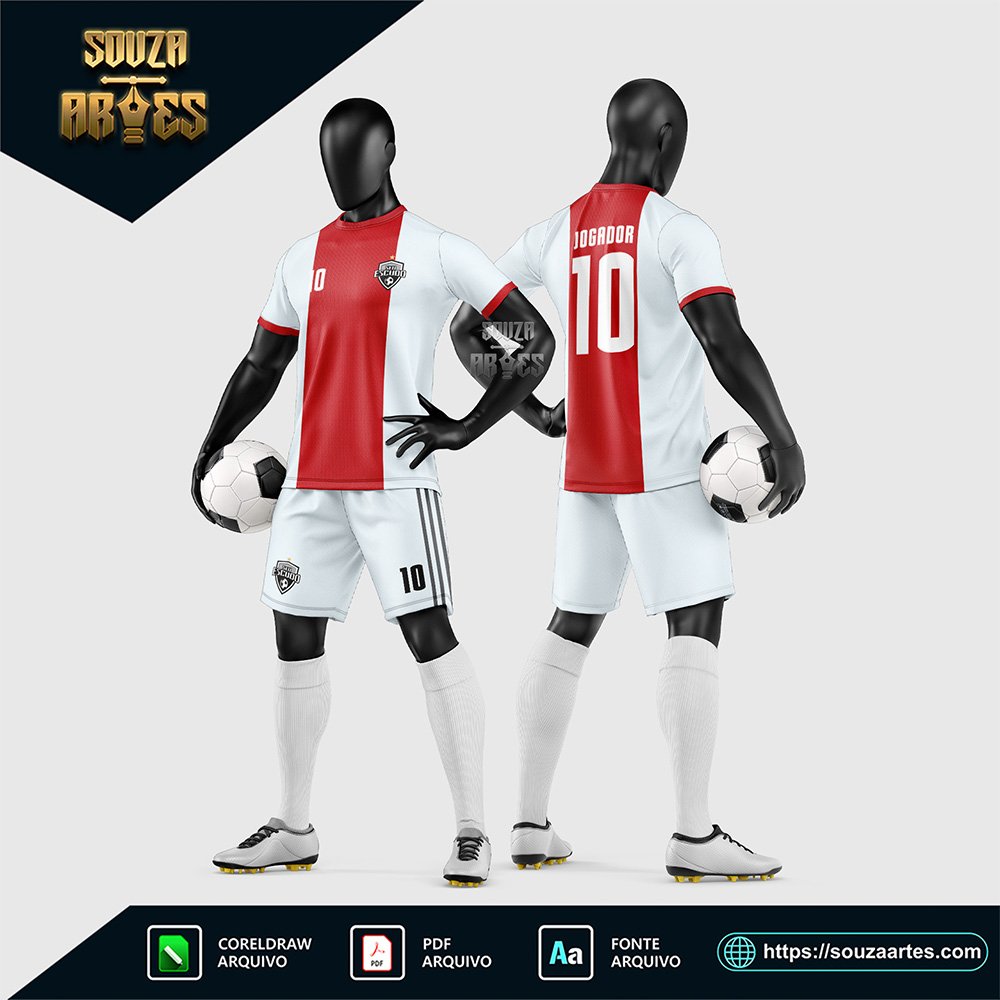 Arte Vetor Estampa Uniforme de Time de Futebol Amador 2026