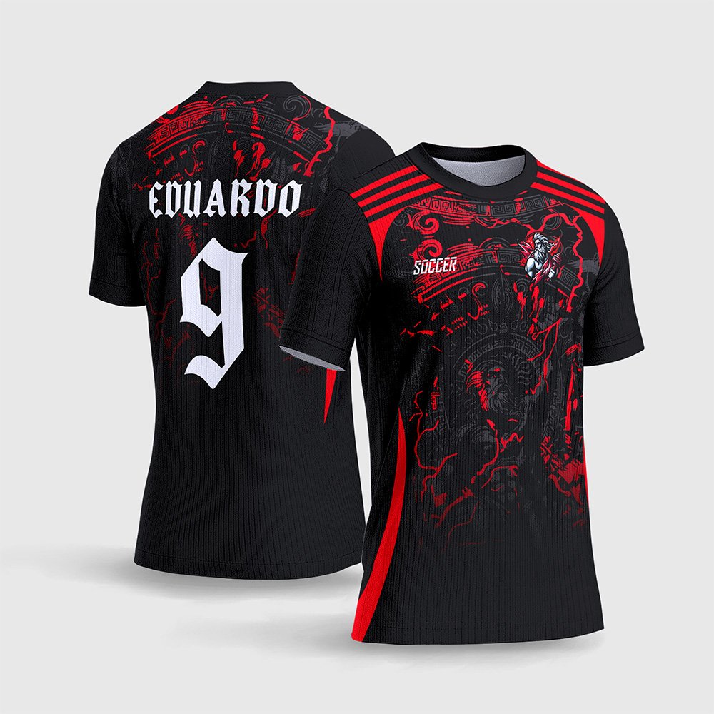 Arte Vetor Camisa Interclasse Zeus Preto e Vermelho