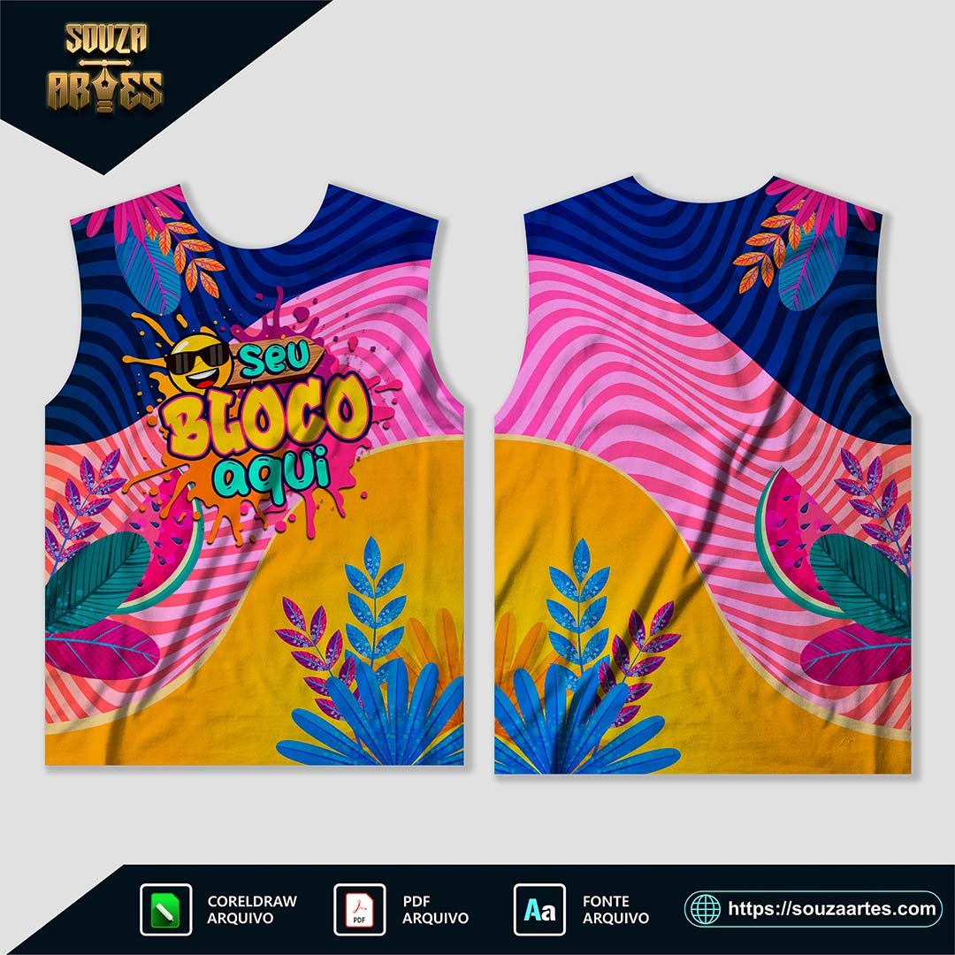 Arte Camisa Abadá Bloco Carnaval 2025 Sublimação – Modelo 27