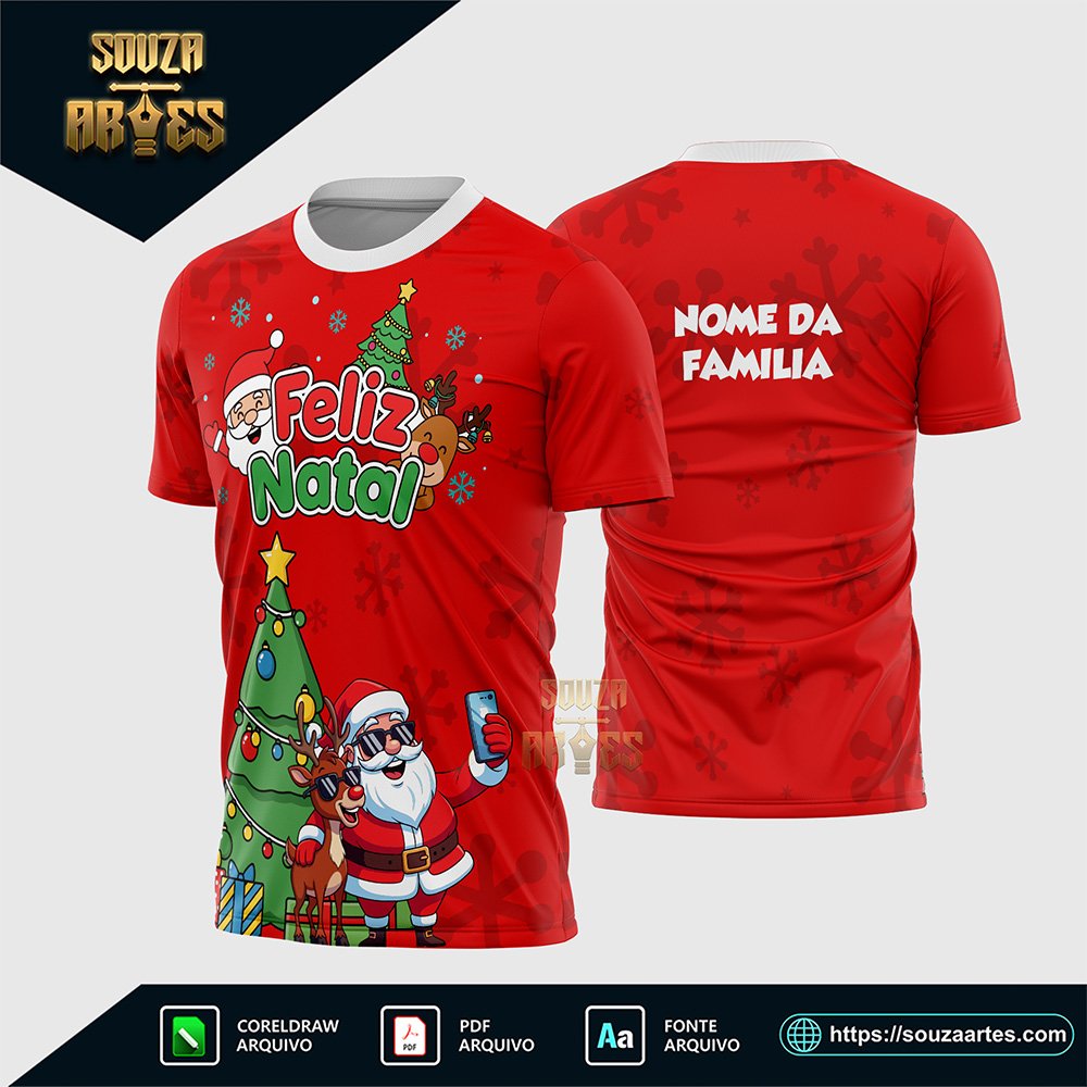 Arte Vetor Camisa Feliz Natal 2025 - Sublimação - Modelo 01