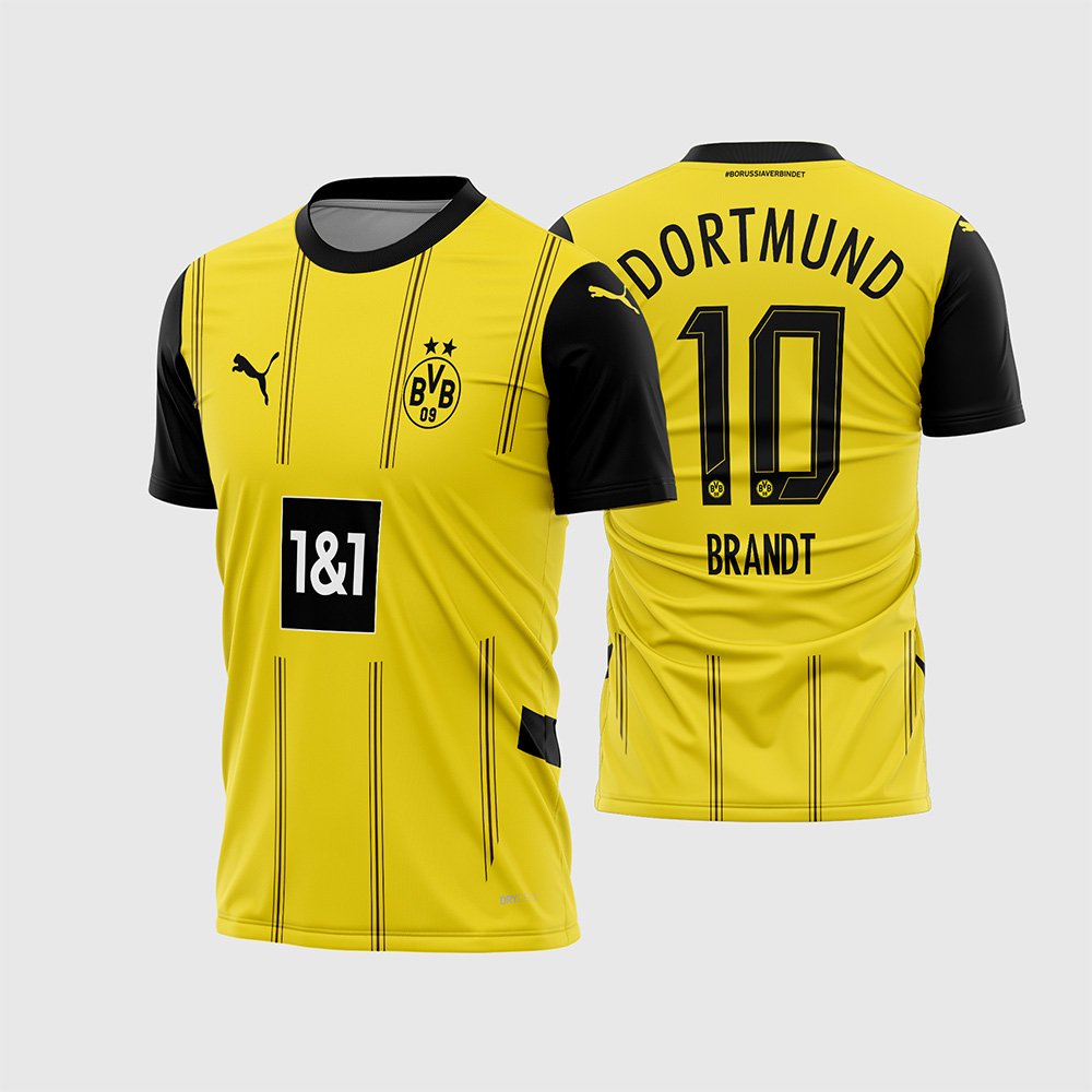 Arte Vetor Camisa Borussia Dortmund Titular 2024 - 2025