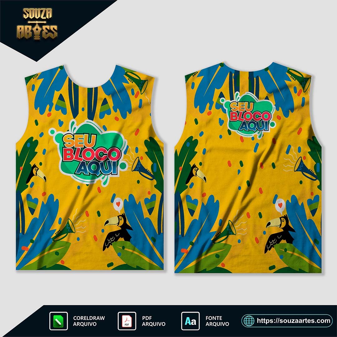 Arte Camisa Abadá Bloco Carnaval 2025 Sublimação - Modelo 14
