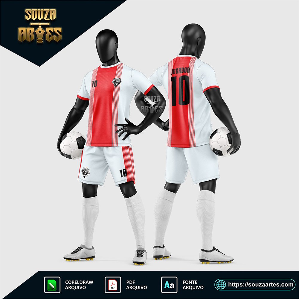 Arte Vetor Estampa Uniforme de Time de Futebol Amador 2026
