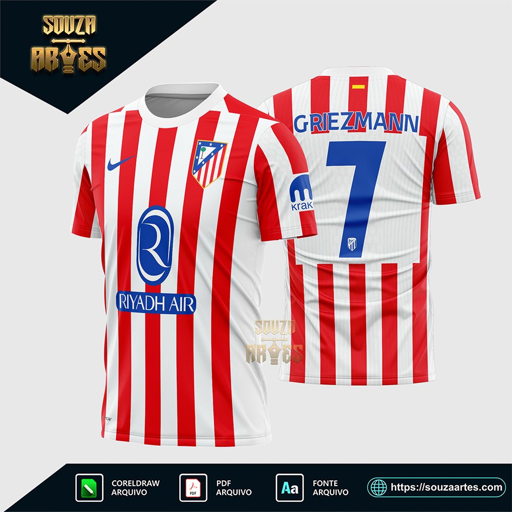 Arte Vetor Camisa Atletico de Madrid Titular 2025 - 2026