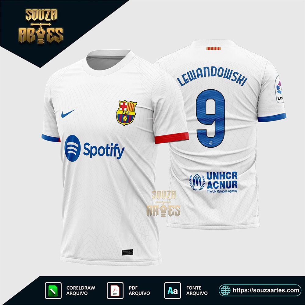 Arte Vetor Estampa Camisa Barcelona Reserva 2023 - 2024