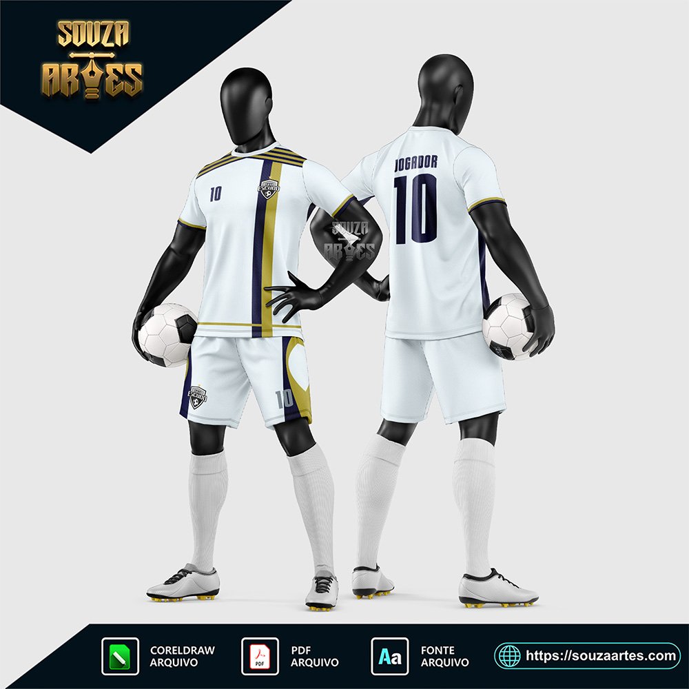 Arte Vetor Estampa Uniforme de Time de Futebol Amador 2026