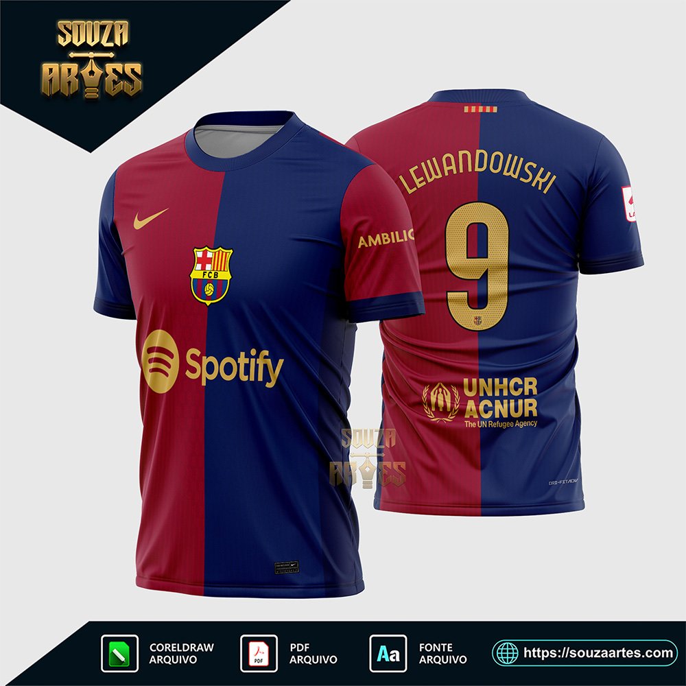 Arte Vetor Camisa Barcelona Titular 2024 - 2025