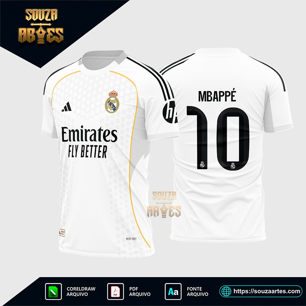 Arte Vetor Camisa Real Madrid Titular 2025 2026