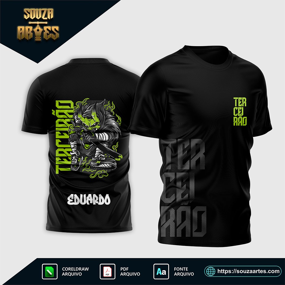 Arte Vetor Camisa Terceirão Caçador Mascarado Neon
