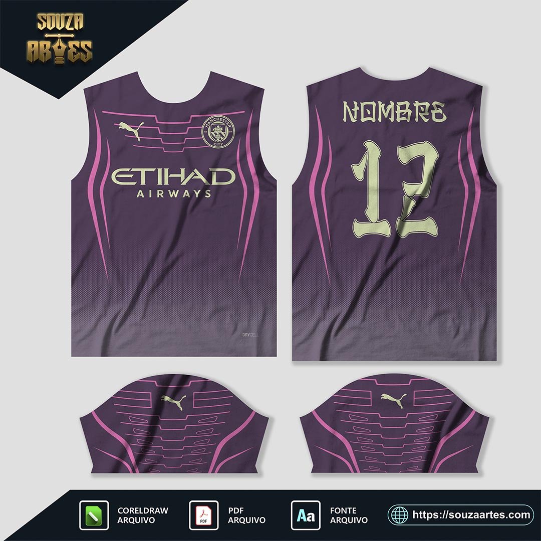 Arte Vetor Camisa Manchester City Conceito 2024