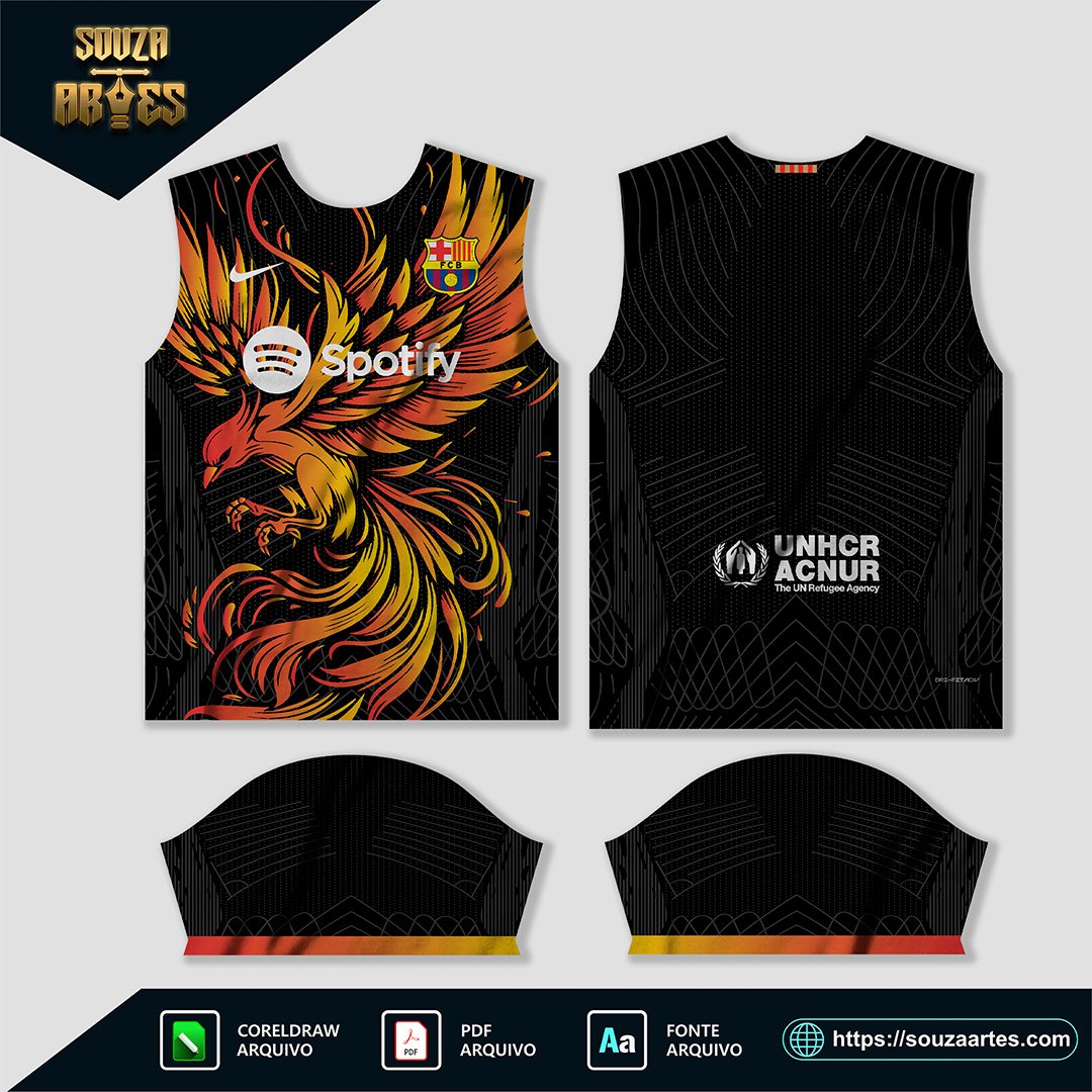 Arte Vetor Camisa Barcelona Conceito Águia 2024 - 2025