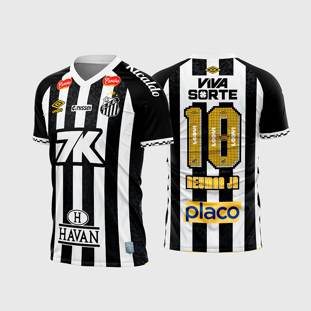 Arte Vetor Camisa Santos Reserva 2025 - 2026